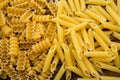 Riccioli and pennette pasta Royalty Free Stock Photo