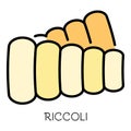 Riccoli pasta icon color outline vector