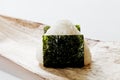 Rice balls wrapped with seaweed, traditional Japanese bento