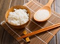 The rice on bamboo mat Royalty Free Stock Photo