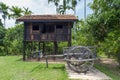 Rice barn inside Ho Chi Minh`s memorial house in Thai-Vietnamese Friendship Village, Nakhon Phanom, Thailand Royalty Free Stock Photo