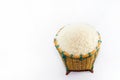 Rice in basket Royalty Free Stock Photo