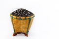 Rice berries in basket Royalty Free Stock Photo