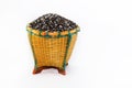 Rice berries in basket Royalty Free Stock Photo