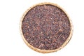 Rice berry in basket isolate on white Royalty Free Stock Photo