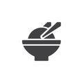 Rice bowl and chopsticks vector icon Royalty Free Stock Photo