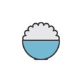 Rice bowl filled outline icon