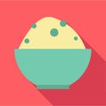 Rice in bowl icon, flat style Royalty Free Stock Photo