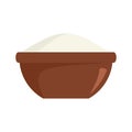 Rice bowl icon, flat style Royalty Free Stock Photo