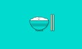 Rice Bowl Vector Icon Sign Concept Royalty Free Stock Photo