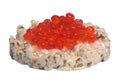 Rice cake with red caviar