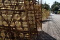 Rice cakes drying in the sun Royalty Free Stock Photo