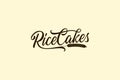 rice cakes logo with a combination of rice and beautiful lettering