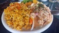 Rice of camaron and ceviche peruano