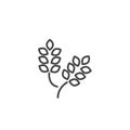 Rice cereal spikelets icon isolated concept. Modern outline on white background