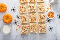 Rice cereal treats for Halloween with festive sprinkles Royalty Free Stock Photo