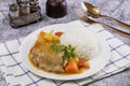 Rice and Chicken Stew with Potatoes and Carrots Royalty Free Stock Photo