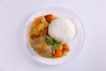 Rice and chicken stew with potatoes and carrots Royalty Free Stock Photo