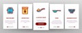 Rice Chinese Culture Onboarding Icons Set Vector