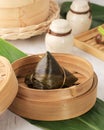 Rice Chinese Dumplings, Zongzi Bacang Usually Taken during Duanwu Festival Occasion. Rice Wrapped with Bamboo Leaves