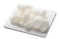 Rice chips or krupuk on white plate. File contains clipping path Royalty Free Stock Photo