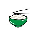 Rice with chopsticks doodle icon, vector illustration Royalty Free Stock Photo