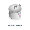 Rice Cooker icon. 3d illustration from kitchen supplies collection. Creative Rice Cooker 3d icon for web design