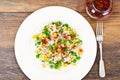 Rice with Corn, Peas, Peppers and Saffron Royalty Free Stock Photo