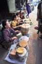 Rice crackers s are for sale in a local market in Vietnam Royalty Free Stock Photo