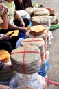 Rice crackers s are for sale in a local market in Vietnam Royalty Free Stock Photo