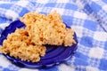 Rice Crispy Treats on Blue Royalty Free Stock Photo