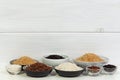 Rice, different varieties of raw rice