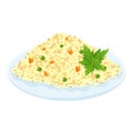 Rice dish with vegetables. A plate with fried rice