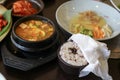 Rice, Doenjang stew and side dishes