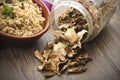 Rice and dried porcini mushrooms