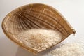 Rice in dustpan