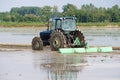 Rice farming tractor in Italy