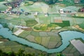 Rice field in Bac Son valley in Vietnam Royalty Free Stock Photo