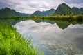 The rice field and mountains in BacSon - Vietnam Royalty Free Stock Photo