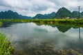 The rice field and mountains in BacSon - Vietnam Royalty Free Stock Photo