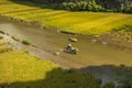 Rice field and river in TamCoc, NinhBinh, Vietnam Royalty Free Stock Photo