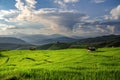 Rice field, Rural mountain view with beautiful landscape