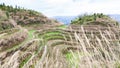 rice field on terraced hill in Dazhai country Royalty Free Stock Photo