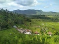 rice fields and hills agricultural land.Bali Indonesia