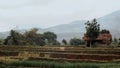 Rice Fields Under Mount Puntang, Indonesia Royalty Free Stock Photo