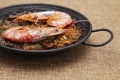 Rice with fish and squid ink Royalty Free Stock Photo