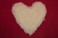 rice grain heart symbol Royalty Free Stock Photo