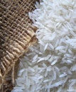 Rice With Gunny Bag Royalty Free Stock Photo