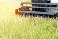 Rice Harvesting Machine in the Field Royalty Free Stock Photo