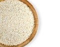 Rice heap in bowl top view Royalty Free Stock Photo